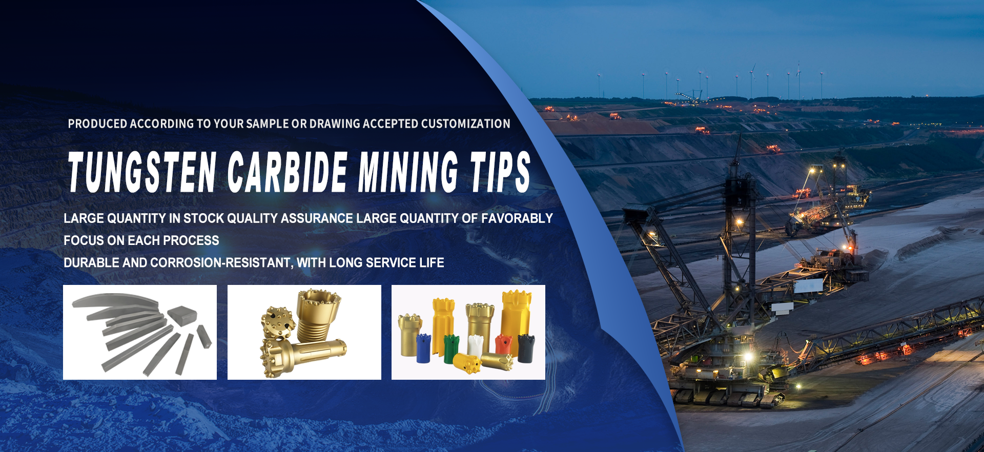 tungsten carbide mining tips